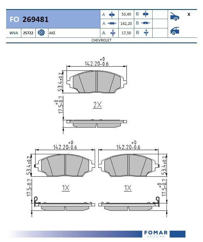 Brake Pad Set, disc brake